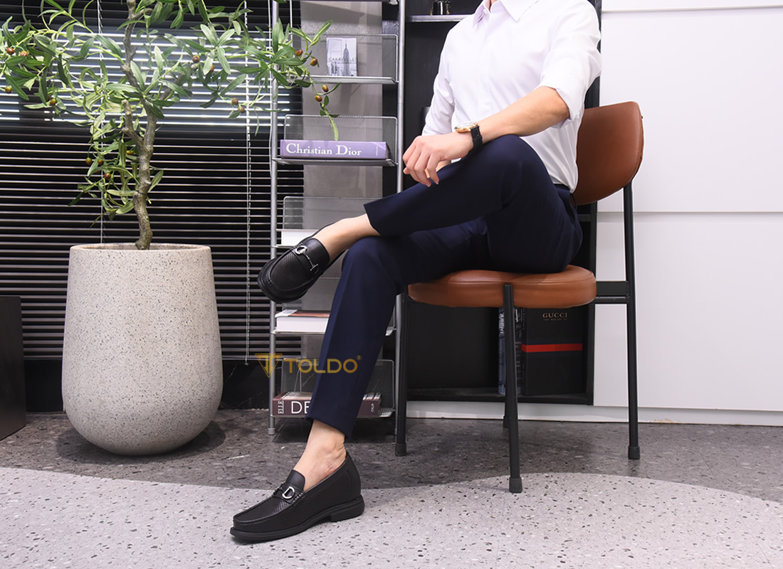 Giày cao nam 8cm đục lỗ thoáng khí 11